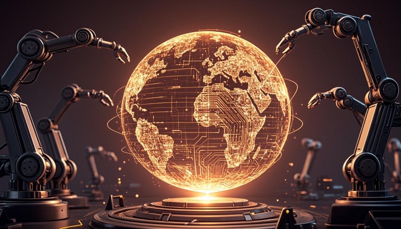 Agentic AI自主代理，机械臂围绕AI核心执行任务