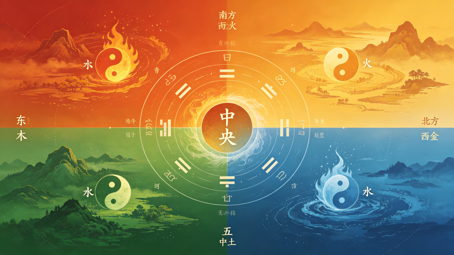 四季方位五行概念图