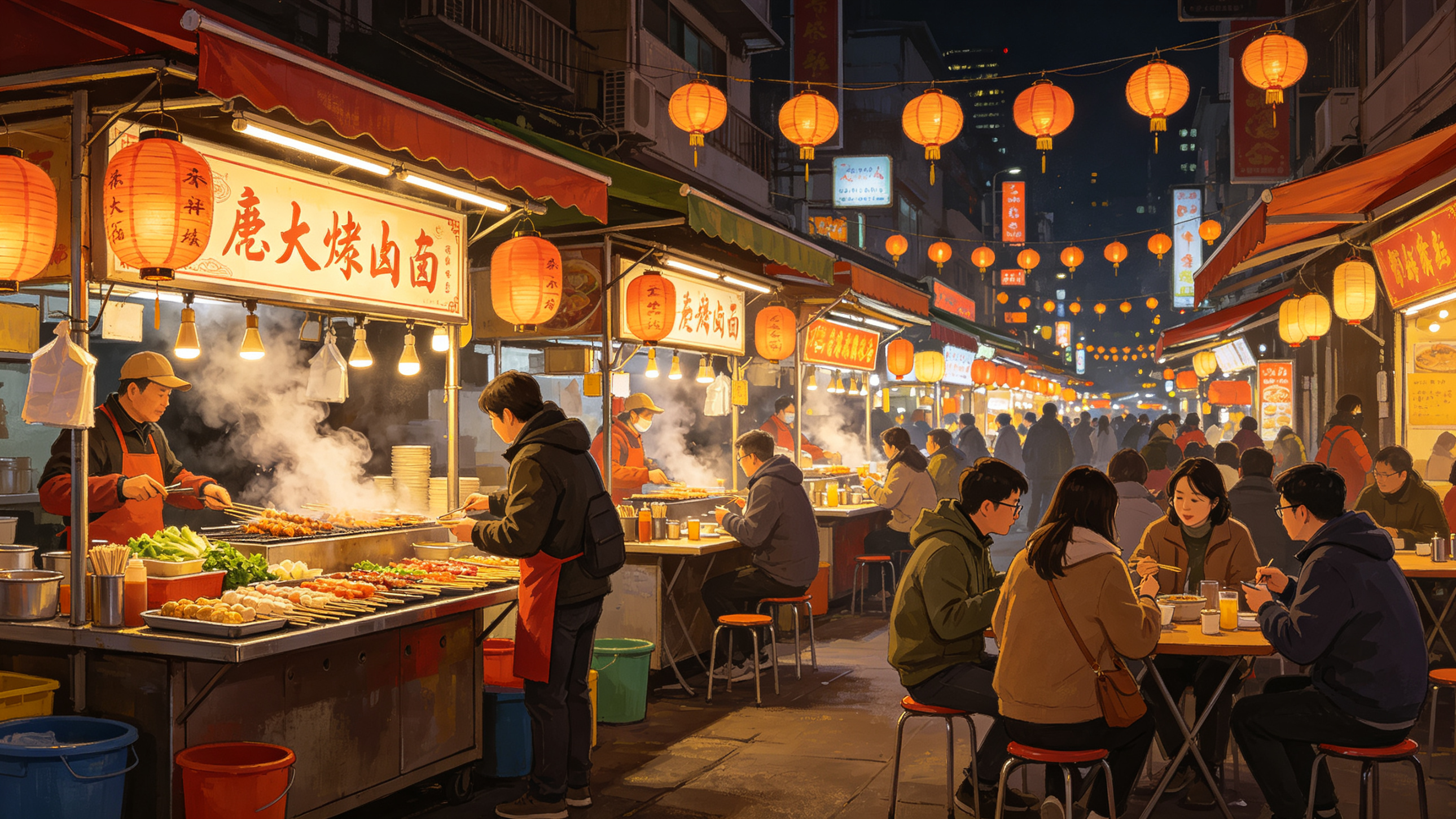 Changsha night food market street