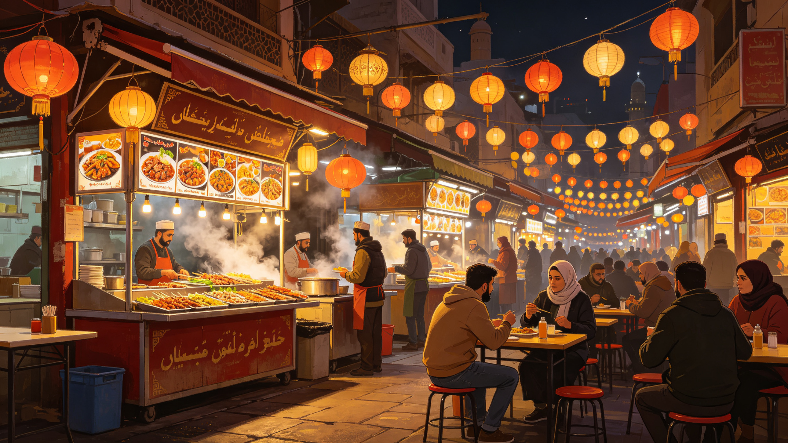 西安回民街美食夜市