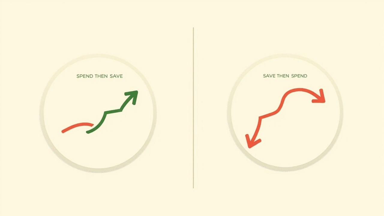 Cash flow gap: spend first save later vs save first spend later